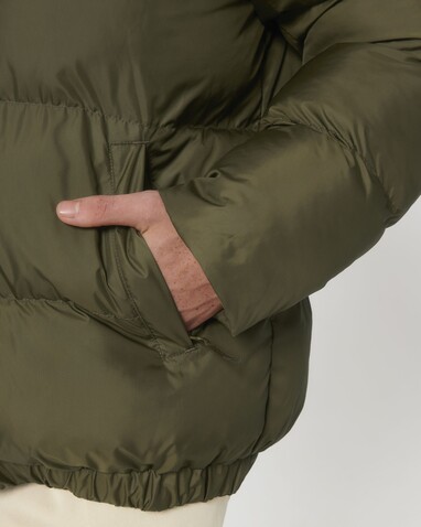 Puffer - Die Oversized Unisex-Steppjacke - British Khaki - XS bedrucken, Art.-Nr. STJU840C008XS