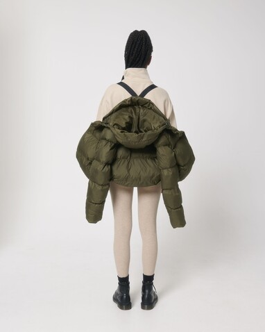 Puffer - Die Oversized Unisex-Steppjacke - British Khaki - 3XL bedrucken, Art.-Nr. STJU840C0083X
