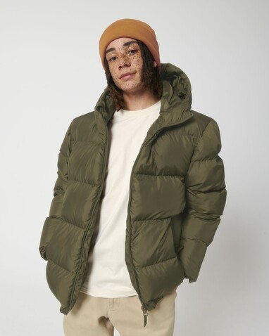 Puffer - Die Oversized Unisex-Steppjacke - British Khaki - XXL bedrucken, Art.-Nr. STJU840C0082X