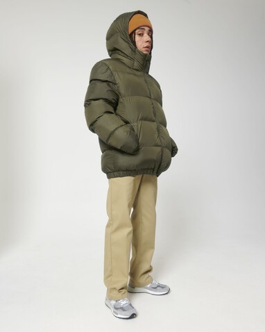 Puffer - Die Oversized Unisex-Steppjacke - British Khaki - XXL bedrucken, Art.-Nr. STJU840C0082X