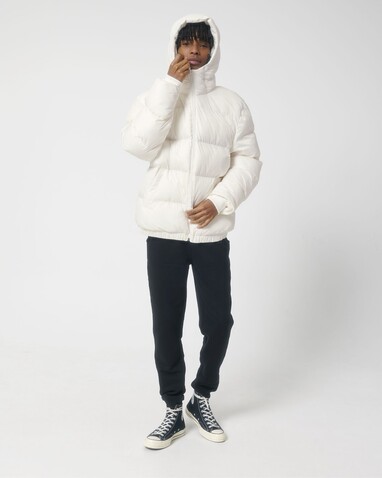 Puffer - Die Oversized Unisex-Steppjacke - Off White - M bedrucken, Art.-Nr. STJU840C0181M