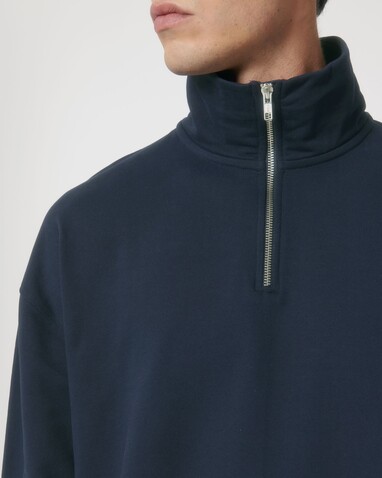 Miller Dry - Das Boxy Unisex-Sweatshirt mit kurzem Reißverschluss und trockenem Griff - French Navy - S bedrucken, Art.-Nr. STSU795C7271S