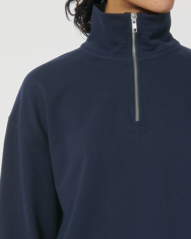 Miller Dry - Das Boxy Unisex-Sweatshirt mit kurzem Reißverschluss und trockenem Griff - French Navy - M bedrucken, Art.-Nr. STSU795C7271M