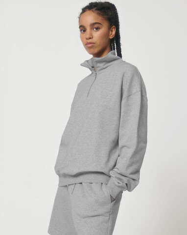 Miller Dry - Das Boxy Unisex-Sweatshirt mit kurzem Reißverschluss und trockenem Griff - Heather Grey - XL bedrucken, Art.-Nr. STSU795C2501X Miller Dry - Das Boxy Unisex-Sweatshirt mit kurzem Reißverschluss und trockenem Griff - Heather Grey - XL bedrucken, Art.-Nr. STSU795C2501X