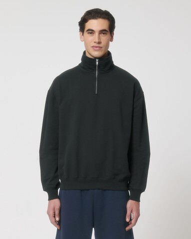Miller Dry - Das Boxy Unisex-Sweatshirt mit kurzem Reißverschluss und trockenem Griff - Black - 3XL bedrucken, Art.-Nr. STSU795C0023X