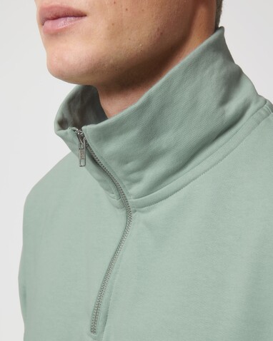Miller Dry - Das Boxy Unisex-Sweatshirt mit kurzem Reißverschluss und trockenem Griff - Aloe - M bedrucken, Art.-Nr. STSU795C0891M