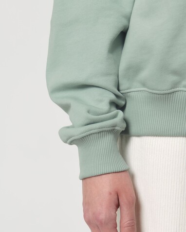 Miller Dry - Das Boxy Unisex-Sweatshirt mit kurzem Reißverschluss und trockenem Griff - Aloe - M bedrucken, Art.-Nr. STSU795C0891M