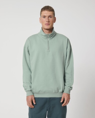 Miller Dry - Das Boxy Unisex-Sweatshirt mit kurzem Reißverschluss und trockenem Griff - Aloe - 3XL bedrucken, Art.-Nr. STSU795C0893X