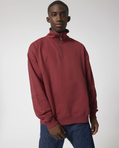 Miller Dry - Das Boxy Unisex-Sweatshirt mit kurzem Reißverschluss und trockenem Griff - Red Earth - XXL bedrucken, Art.-Nr. STSU795C0862X