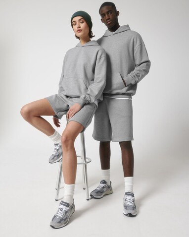 Cooper Dry - Der Boxy Unisex-Hoodie mit trockenem Griff - Heather Grey - L bedrucken, Art.-Nr. STSU797C2501L