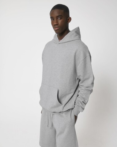 Cooper Dry - Der Boxy Unisex-Hoodie mit trockenem Griff - Heather Grey - XS bedrucken, Art.-Nr. STSU797C250XS