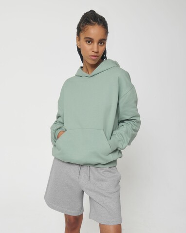 Cooper Dry - Der Boxy Unisex-Hoodie mit trockenem Griff - Aloe - XS bedrucken, Art.-Nr. STSU797C089XS