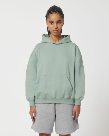 Cooper Dry - Der Boxy Unisex-Hoodie mit trockenem Griff - Aloe - S bedrucken, Art.-Nr. STSU797C0891S