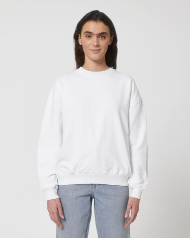 Ledger Dry - Das Boxy Rundhals-Unisex-Sweatshirt mit trockenem Griff - White - M bedrucken, Art.-Nr. STSU798C0011M