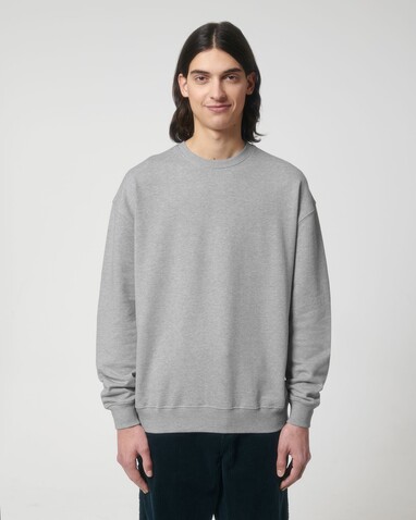 Ledger Dry - Das Boxy Rundhals-Unisex-Sweatshirt mit trockenem Griff - Heather Grey - M bedrucken, Art.-Nr. STSU798C2501M