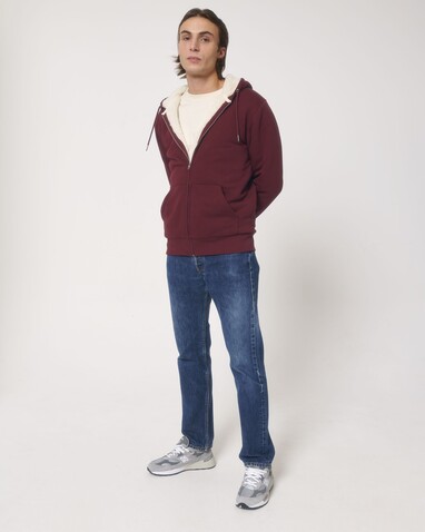 Hygger Sherpa - Der Unisex-Zip-Hoodie mit Sherpa-Futter - Burgundy - XS bedrucken, Art.-Nr. STSU956C244XS