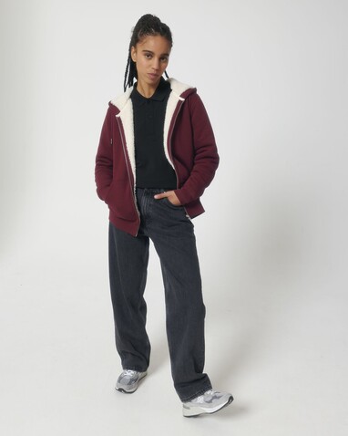 Hygger Sherpa - Der Unisex-Zip-Hoodie mit Sherpa-Futter - Burgundy - XXS bedrucken, Art.-Nr. STSU956C2442S Hygger Sherpa - Der Unisex-Zip-Hoodie mit Sherpa-Futter - Burgundy - XXS bedrucken, Art.-Nr. STSU956C2442S
