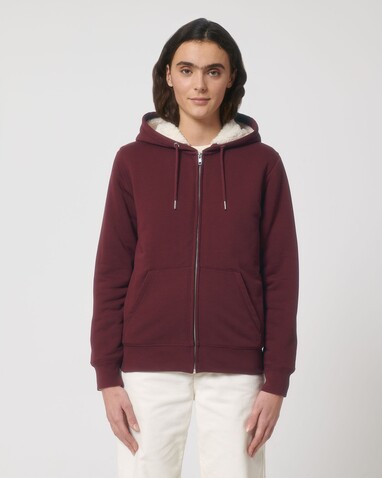 Hygger Sherpa - Der Unisex-Zip-Hoodie mit Sherpa-Futter - Burgundy - XS bedrucken, Art.-Nr. STSU956C244XS