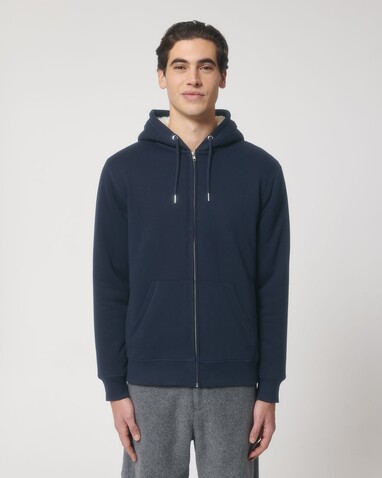 Hygger Sherpa - Der Unisex-Zip-Hoodie mit Sherpa-Futter - French Navy - S bedrucken, Art.-Nr. STSU956C7271S