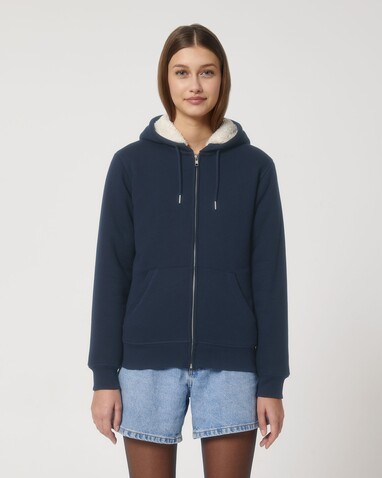 Hygger Sherpa - Der Unisex-Zip-Hoodie mit Sherpa-Futter - French Navy - S bedrucken, Art.-Nr. STSU956C7271S