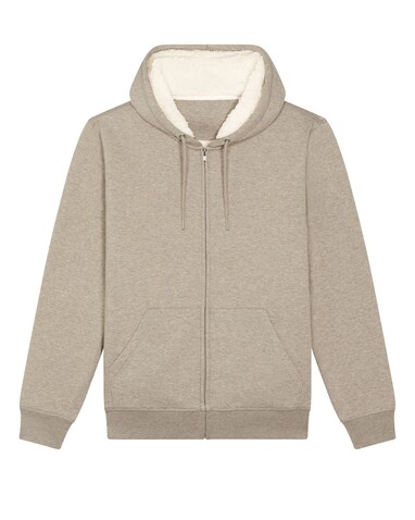 Hygger Sherpa - Der Unisex-Zip-Hoodie mit Sherpa-Futter - Heather Sand - M bedrucken, Art.-Nr. STSU956C5921M
