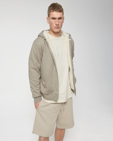 Hygger Sherpa - Der Unisex-Zip-Hoodie mit Sherpa-Futter - Heather Sand - XL bedrucken, Art.-Nr. STSU956C5921X Hygger Sherpa - Der Unisex-Zip-Hoodie mit Sherpa-Futter - Heather Sand - XL bedrucken, Art.-Nr. STSU956C5921X