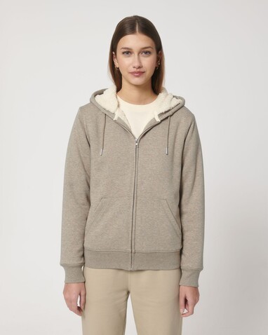Hygger Sherpa - Der Unisex-Zip-Hoodie mit Sherpa-Futter - Heather Sand - S bedrucken, Art.-Nr. STSU956C5921S Hygger Sherpa - Der Unisex-Zip-Hoodie mit Sherpa-Futter - Heather Sand - S bedrucken, Art.-Nr. STSU956C5921S