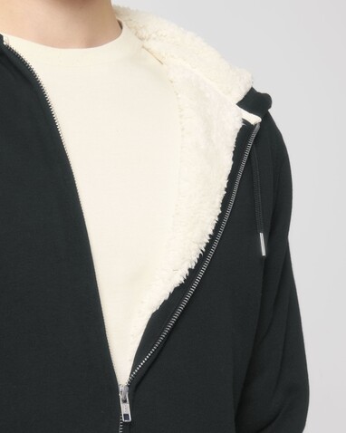 Hygger Sherpa - Der Unisex-Zip-Hoodie mit Sherpa-Futter - Black - XXL bedrucken, Art.-Nr. STSU956C0022X
