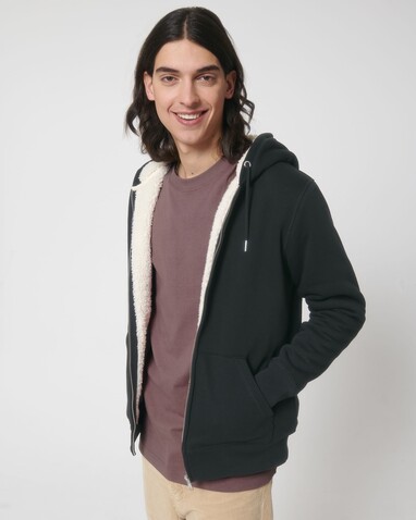 Hygger Sherpa - Der Unisex-Zip-Hoodie mit Sherpa-Futter - Black - 3XL bedrucken, Art.-Nr. STSU956C0023X