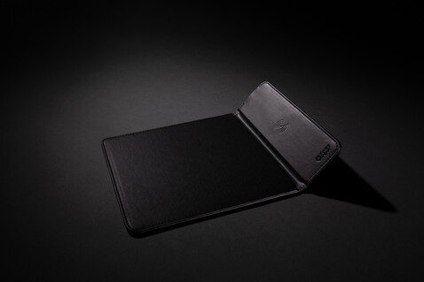 Swiss Peak RCS recyceltes 10W Wireless-Charging PU Mauspad schwarz bedrucken, Art.-Nr. P300.241