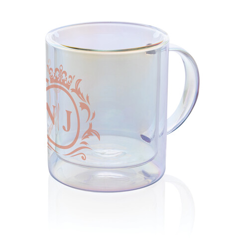 Doppelwandiger Deluxe-Becher aus galvanisiertem Glas transparent bedrucken, Art.-Nr. P433.110 Doppelwandiger Deluxe-Becher aus galvanisiertem Glas transparent bedrucken, Art.-Nr. P433.110