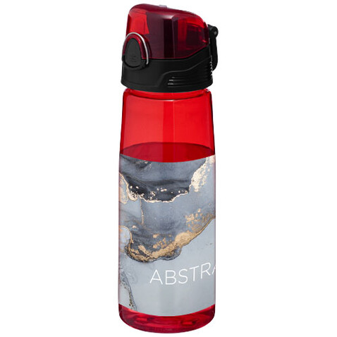 Capri 700 ml Tritan™ Sportflasche, transparent rot bedrucken, Art.-Nr. 10031302 Capri 700 ml Tritan™ Sportflasche, transparent rot bedrucken, Art.-Nr. 10031302