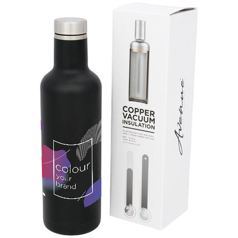 Pinto 750 ml Kupfer-Vakuum Isolierflasche, schwarz bedrucken, Art.-Nr. 10051700 Pinto 750 ml Kupfer-Vakuum Isolierflasche, schwarz bedrucken, Art.-Nr. 10051700