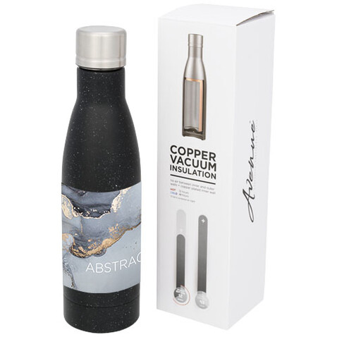 Vasa Kupfer-Vakuum Isolierflasche, gesprenkelt, 500 ml, schwarz bedrucken, Art.-Nr. 10051800