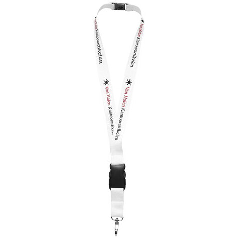 Yogi Lanyard mit Sicherheitsverschluss, weiss bedrucken, Art.-Nr. 19544972 Yogi Lanyard mit Sicherheitsverschluss, weiss bedrucken, Art.-Nr. 19544972