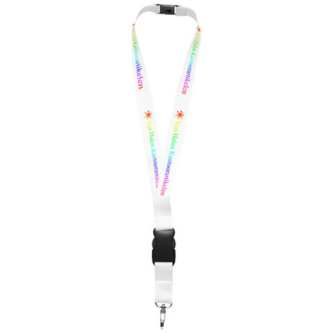 Yogi Lanyard mit Sicherheitsverschluss, weiss bedrucken, Art.-Nr. 19544972 Yogi Lanyard mit Sicherheitsverschluss, weiss bedrucken, Art.-Nr. 19544972