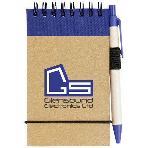 Zuse A7 Recycling Notizblock mit Stift, natur, navy bedrucken, Art.-Nr. 10626902 Zuse A7 Recycling Notizblock mit Stift, natur, navy bedrucken, Art.-Nr. 10626902