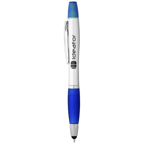 Nash Stylus Kugelschreiber und Marker (schwarze Mine), silber, royalblau bedrucken, Art.-Nr. 10658101 Nash Stylus Kugelschreiber und Marker (schwarze Mine), silber, royalblau bedrucken, Art.-Nr. 10658101
