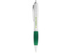 Nash Kugelschreiber silbern mit farbigem Griff, grün, silber bedrucken, Art.-Nr. 10707701