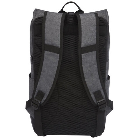 Libra 15,6" GRS recycelter Rolltop Laptop-Rucksack 12L, heather grau, schwarz bedrucken, Art.-Nr. 12054880 Libra 15,6" GRS recycelter Rolltop Laptop-Rucksack 12L, heather grau, schwarz bedrucken, Art.-Nr. 12054880