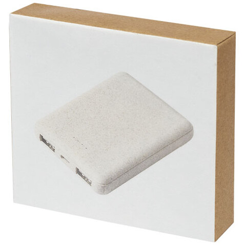 Asama 5000 mAh Powerbank aus Weizenstroh, beige bedrucken, Art.-Nr. 12413702 Asama 5000 mAh Powerbank aus Weizenstroh, beige bedrucken, Art.-Nr. 12413702