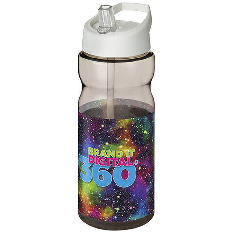 H2O Active® Base Tritan™ 650 ml Sportflasche mit Ausgussdeckel, kohle, weiss bedrucken, Art.-Nr. 21043700