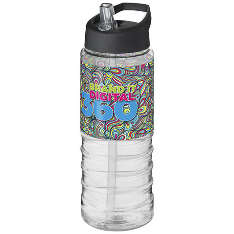H2O Active® Treble 750 ml Sportflasche mit Ausgussdeckel, transparent, schwarz bedrucken, Art.-Nr. 21087700 H2O Active® Treble 750 ml Sportflasche mit Ausgussdeckel, transparent, schwarz bedrucken, Art.-Nr. 21087700