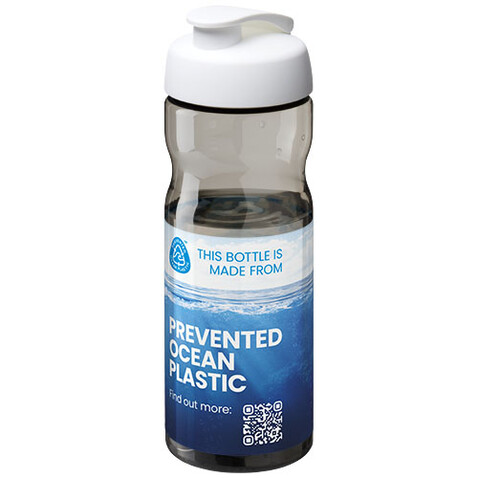 H2O Active® Eco Base 650 ml Sportflasche mit Klappdeckel, weiss, kohle bedrucken, Art.-Nr. 22010001 H2O Active® Eco Base 650 ml Sportflasche mit Klappdeckel, weiss, kohle bedrucken, Art.-Nr. 22010001