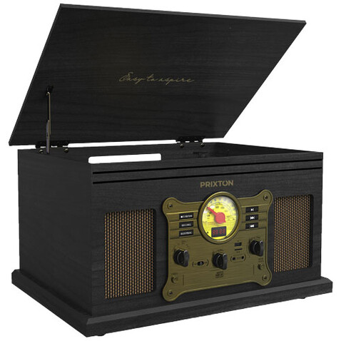 Prixton Century Vinyl Plattenspieler und Musikplayer, schwarz bedrucken, Art.-Nr. 1PA11590 Prixton Century Vinyl Plattenspieler und Musikplayer, schwarz bedrucken, Art.-Nr. 1PA11590