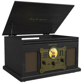 Prixton Century Vinyl Plattenspieler und Musikplayer, schwarz bedrucken, Art.-Nr. 1PA11590