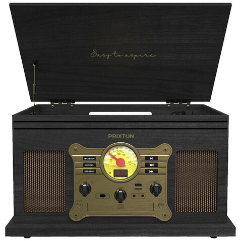 Prixton Century Vinyl Plattenspieler und Musikplayer, schwarz bedrucken, Art.-Nr. 1PA11590 Prixton Century Vinyl Plattenspieler und Musikplayer, schwarz bedrucken, Art.-Nr. 1PA11590