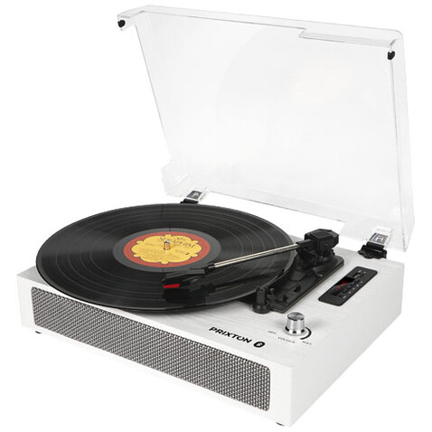 Prixton Studio Luxus Plattenspieler und Musikplayer, weiss bedrucken, Art.-Nr. 1PA11601 Prixton Studio Luxus Plattenspieler und Musikplayer, weiss bedrucken, Art.-Nr. 1PA11601
