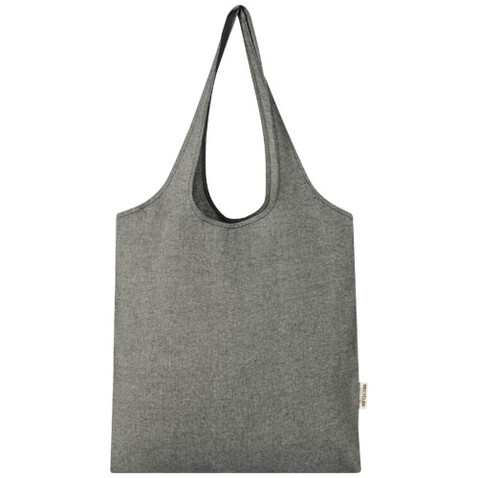 Pheebs 150 g/m² recycelte Tragetasche 7L, heather schwarz bedrucken, Art.-Nr. 12064190 Pheebs 150 g/m² recycelte Tragetasche 7L, heather schwarz bedrucken, Art.-Nr. 12064190