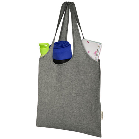 Pheebs 150 g/m² recycelte Tragetasche 7L, heather schwarz bedrucken, Art.-Nr. 12064190 Pheebs 150 g/m² recycelte Tragetasche 7L, heather schwarz bedrucken, Art.-Nr. 12064190